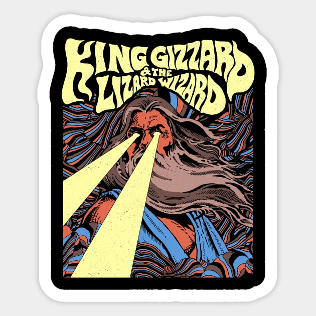 Psychedelic God King Gizzard & Lizard Wizard Sticker by BolaMainan